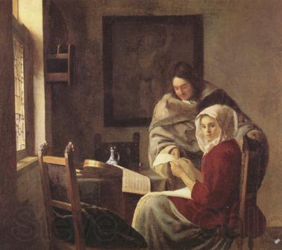 Jan Vermeer Girt interrupted at her music (mk30) France oil painting art